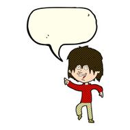 Cartoon happy boy with speech bubble N116