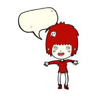 cartoon vampire girl with speech bubble N112