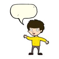 Cartoon happy boy with speech bubble N118