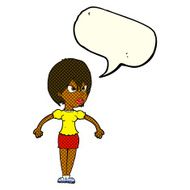 cartoon annoyed woman with speech bubble N96