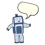 cartoon funny robot with speech bubble N38