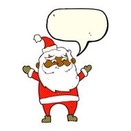 cartoon happy santa claus with speech bubble N15