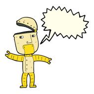 cartoon funny robot with speech bubble N39