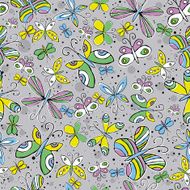pattern of hand draw butterflys N2