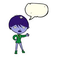 cartoon vampire girl with speech bubble N113