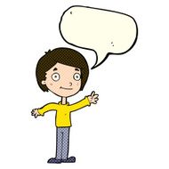 Cartoon happy boy with speech bubble N119