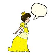 cartoon princess with speech bubble N19