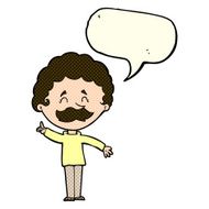 cartoon man with idea speech bubble N55