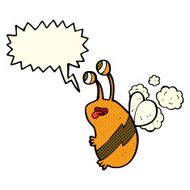 cartoon funny bee with speech bubble N5