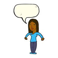 cartoon annoyed woman with speech bubble N97