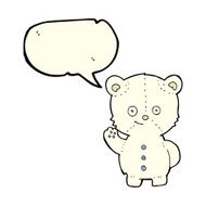 cartoon polar bear cub with speech bubble N44