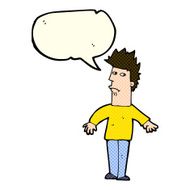 cartoon worried man with speech bubble N49