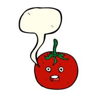 cartoon tomato with speech bubble N17