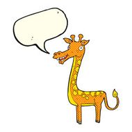 cartoon giraffe with speech bubble N5