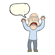cartoon angry old man with speech bubble N70