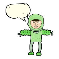 cartoon astronaut with speech bubble N61