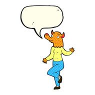 cartoon dancing fox woman with speech bubble N3
