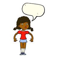 cartoon pretty girl with speech bubble N49