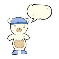 cartoon cute polar bear with speech bubble N33