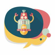 robot concept flat icon with long shadow eps10 N180