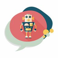 robot concept flat icon with long shadow eps10 N190