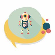 robot concept flat icon with long shadow eps10 N197