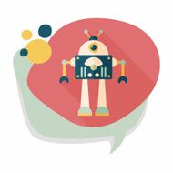 robot concept flat icon with long shadow eps10 N200