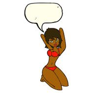 cartoon sexy woman posing with speech bubble N5