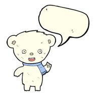 cartoon cute polar bear with speech bubble N34