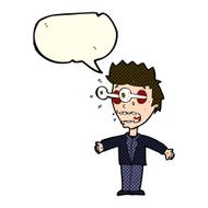 cartoon staring man with speech bubble N9