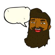 cartoon laughing bearded man with speech bubble N5