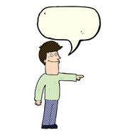 cartoon man pointing with speech bubble N100