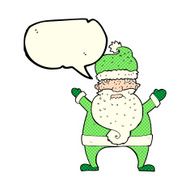 cartoon ugly santa claus with speech bubble N5