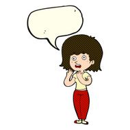 cartoon shocked woman with speech bubble N54