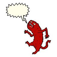 cartoon monster with speech bubble N25