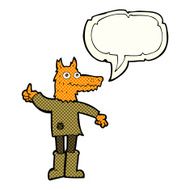 cartoon fox man with speech bubble N31
