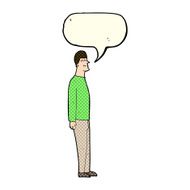 cartoon tall man with speech bubble N5