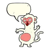 funny cartoon monkey with speech bubble N5