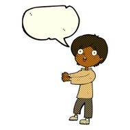 cartoon shocked boy with speech bubble N17