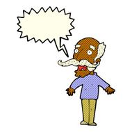 cartoon old man gasping in surprise with speech bubble N5