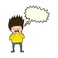 cartoon man panicking with speech bubble N27