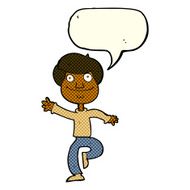 cartoon dancing man with speech bubble N9