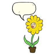 cartoon flower with speech bubble N23