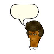 cartoon man with narrowed eyes speech bubble N6