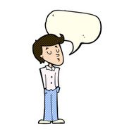 cartoon calm man with speech bubble N5