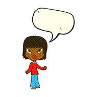 cartoon woman with open arms speech bubble N53