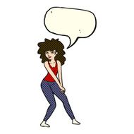 cartoon woman posing with speech bubble N14