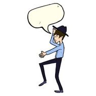 cartoon fashionable man with speech bubble N5