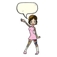 cartoon woman with tattoos speech bubble N6
