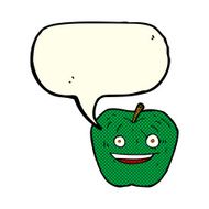 cartoon apple with speech bubble N16
